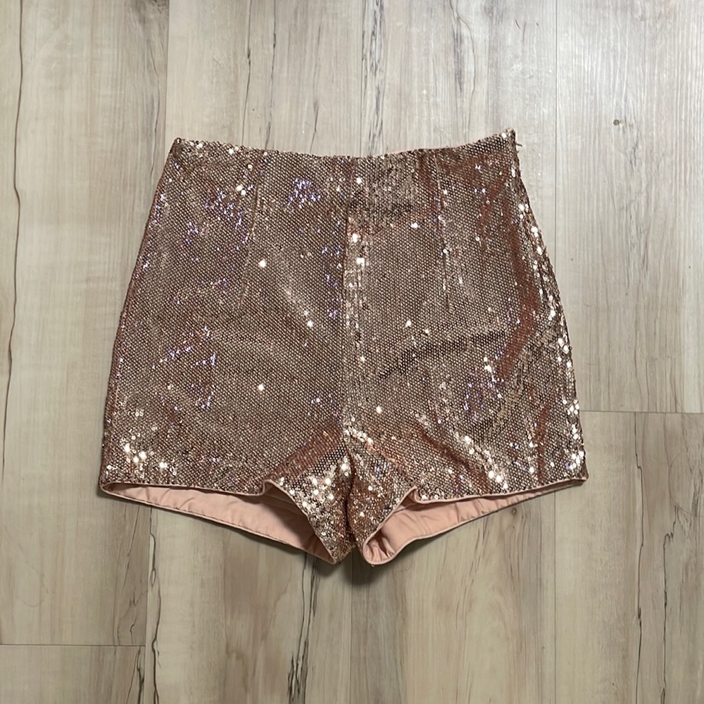 Rose Gold Sequin Shorts